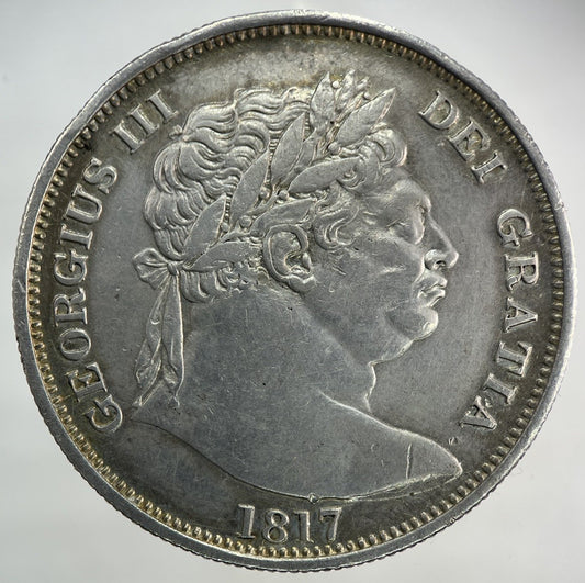 1817 George III 3rd Large Head Half - Crown Silver Coin | Very High Grade