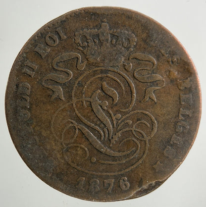 1876 Belgium 2 Centimes Coin | Collectable Grade