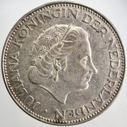 1961 Netherlands 2 1/2 Two Half Gulden Silver Coin | Very High Grade | a5730