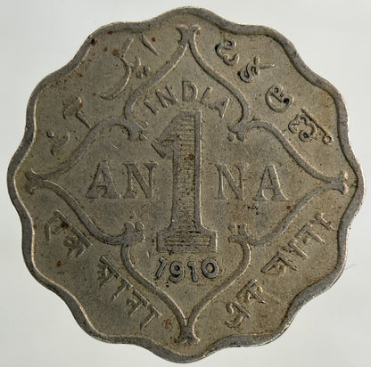 1910 India 1 Anna Coin | Fine Collectable Grade