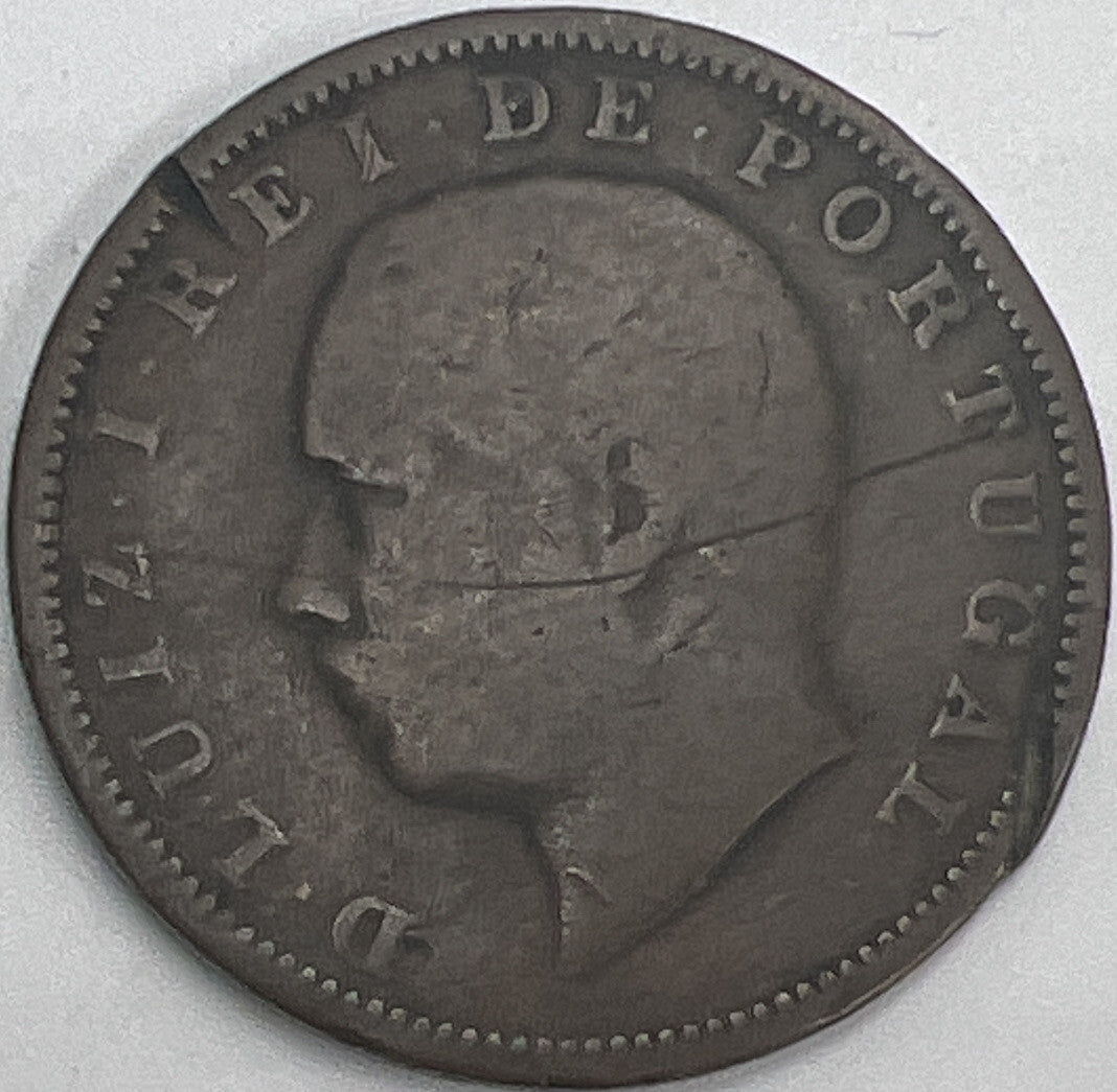 1883 Portugal XX Reis Coin | Fair Grade | a526