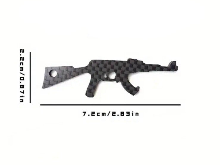 Carbon Fiber Assault Rifle Gun Bottle Opener Keyring Premium Keychain Gift UK