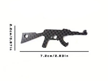 Carbon Fiber Assault Rifle Gun Bottle Opener Keyring Premium Keychain Gift UK