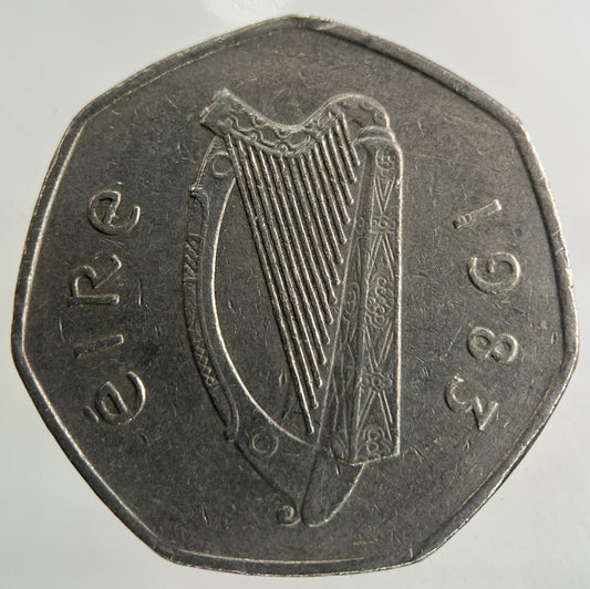1983 Irish Ireland 50p Fifty Pence Coin | Fine Collectable Grade