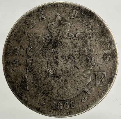1868 France 1 Franc Silver Coin | Collectable Grade