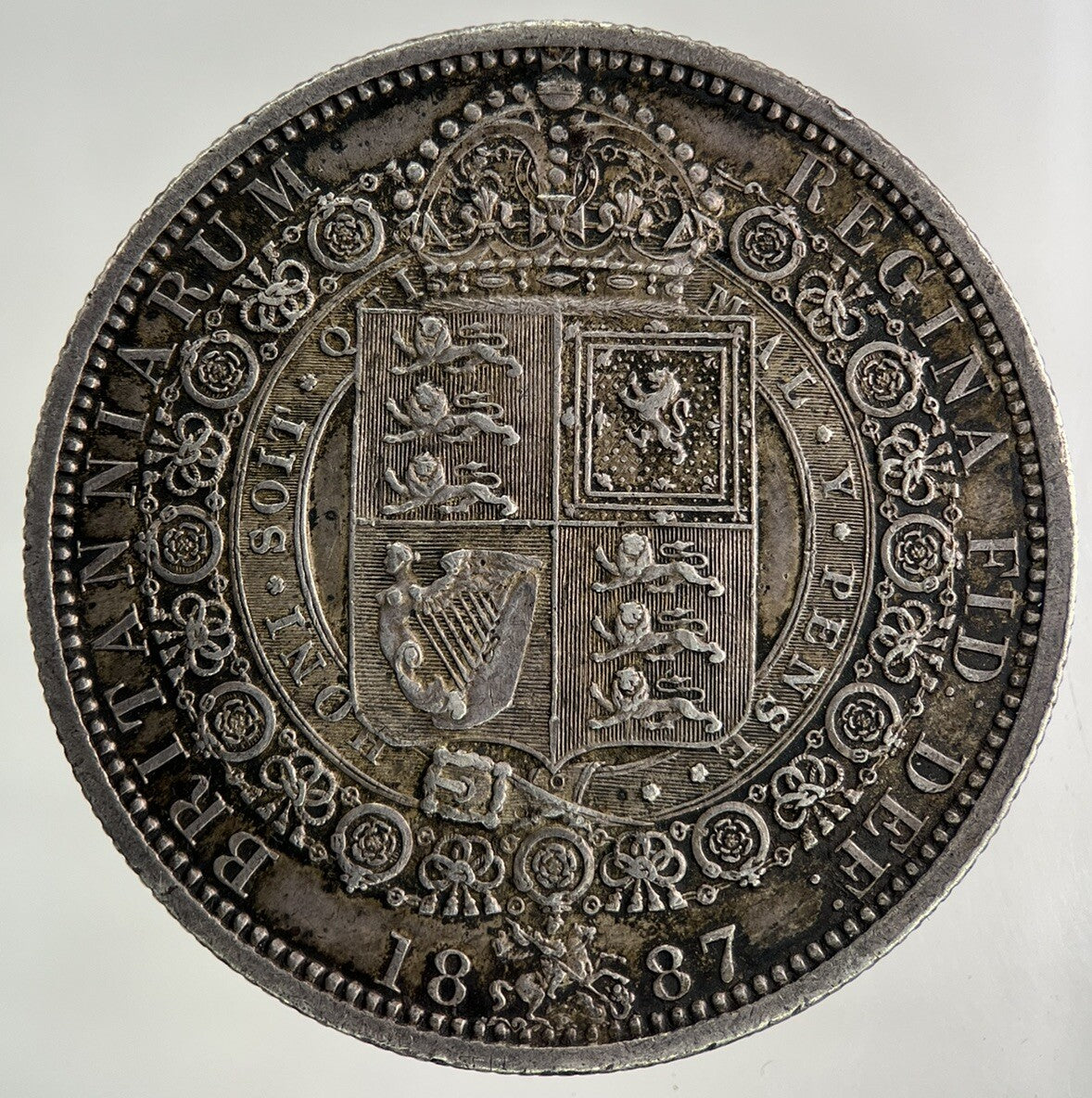 1887 Victoria Half - Crown Silver Coin | Very Fine Grade