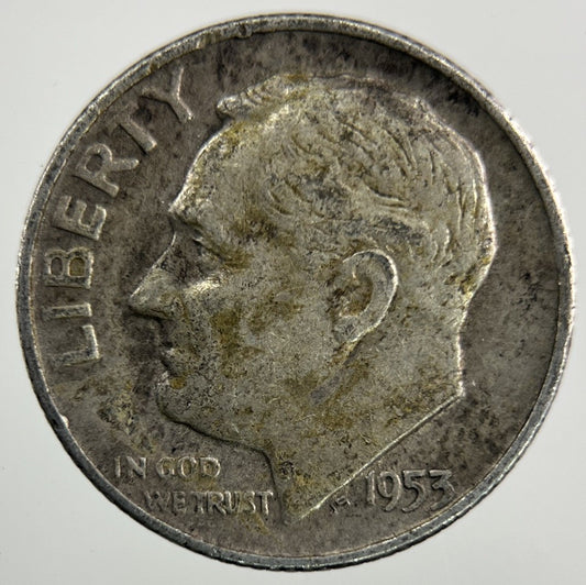 1953 - D US USA Roosevelt Dime Silver Coin | Collectable Grade