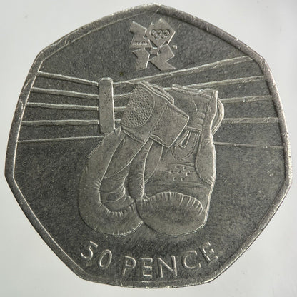 2011 London Olympics Boxing 50p Fifty - Pence Coin | Fine Collectable Grade