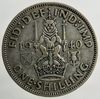 1940 George VI Shilling Silver Coin | Fine Collectable Grade