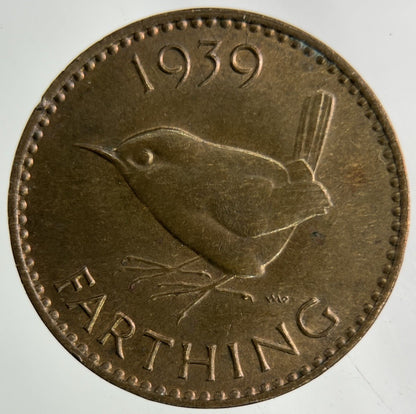 1939 George VI Wren Farthing Coin | Very High Grade