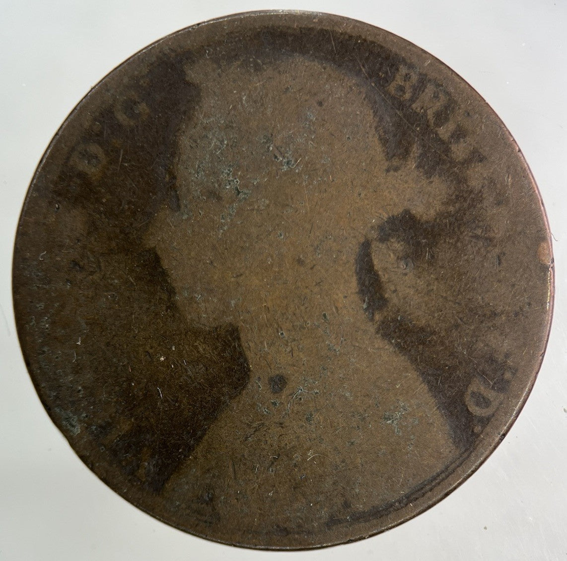 1890 Victoria One Penny Coin | Worn Grade