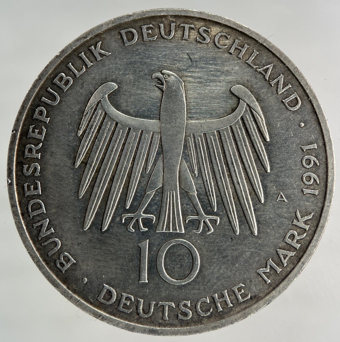 1991 Germany 10 Marks Silver Coin | Very High Grade