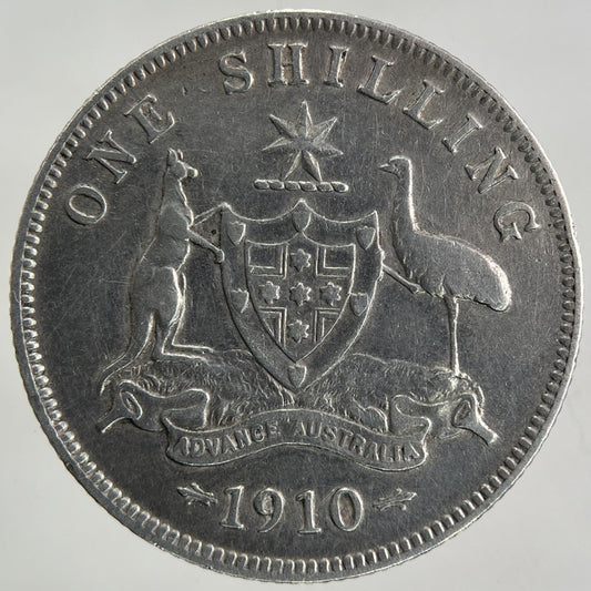 1910 Australia One Shilling Silver Coin | Fine Collectable Grade