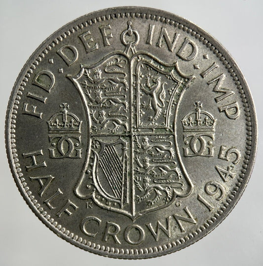 1945 George VI Half - Crown Silver Coin | Very High Grade