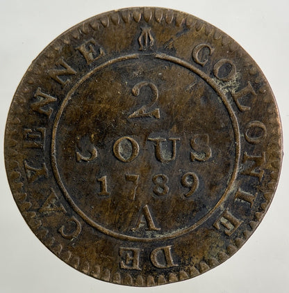 1789 France 2 Sous Token Coin | Very High Grade
