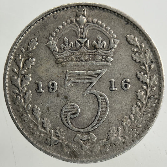 1916 George V Threepence Silver Coin | Fine Collectable Grade