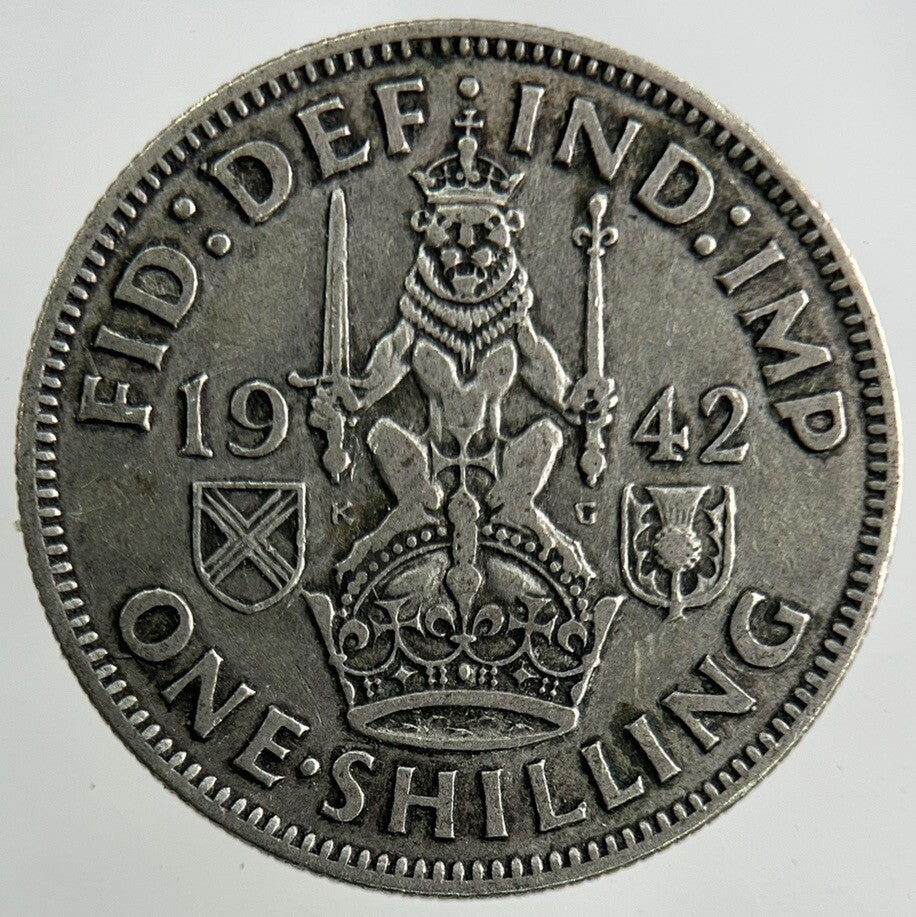 1942 George VI Shilling Silver Coin | Fine Collectable Grade
