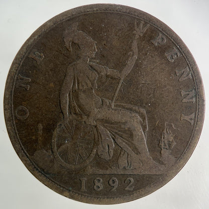 1892 Victoria One Penny Coin | Collectable Grade
