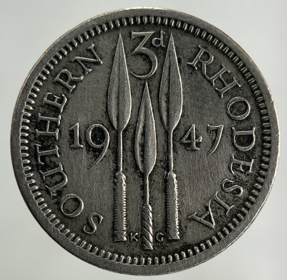 1947 Africa Rhodesia Threepence Coin | Fine Collectable Grade