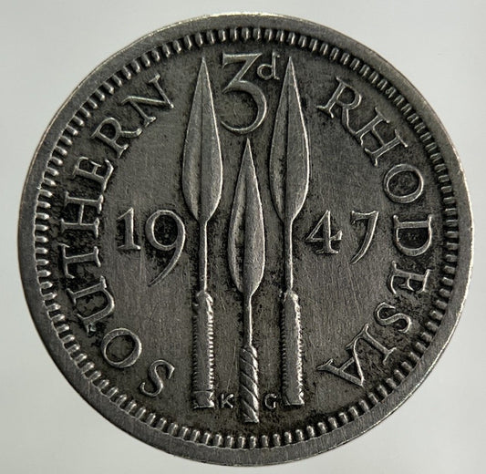 1947 Africa Rhodesia Threepence Coin | Fine Collectable Grade
