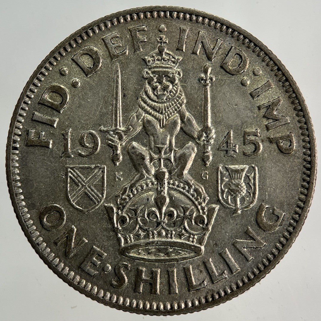 1945 George VI Shilling Silver Coin | Very High Grade