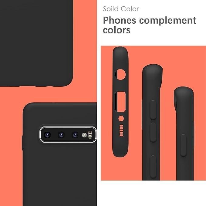 Samsung S10 PLUS + Black Bumper Silicone Shockproof Protective Case