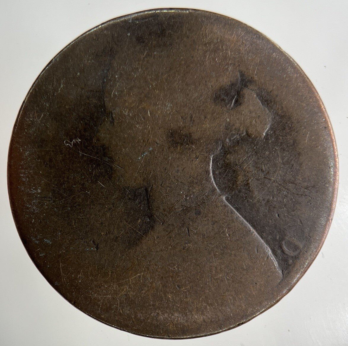 1866 Victoria One Penny Coin | Worn Grade