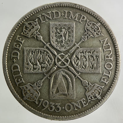1933 George V Florin Silver Coin | Fine Collectable Grade