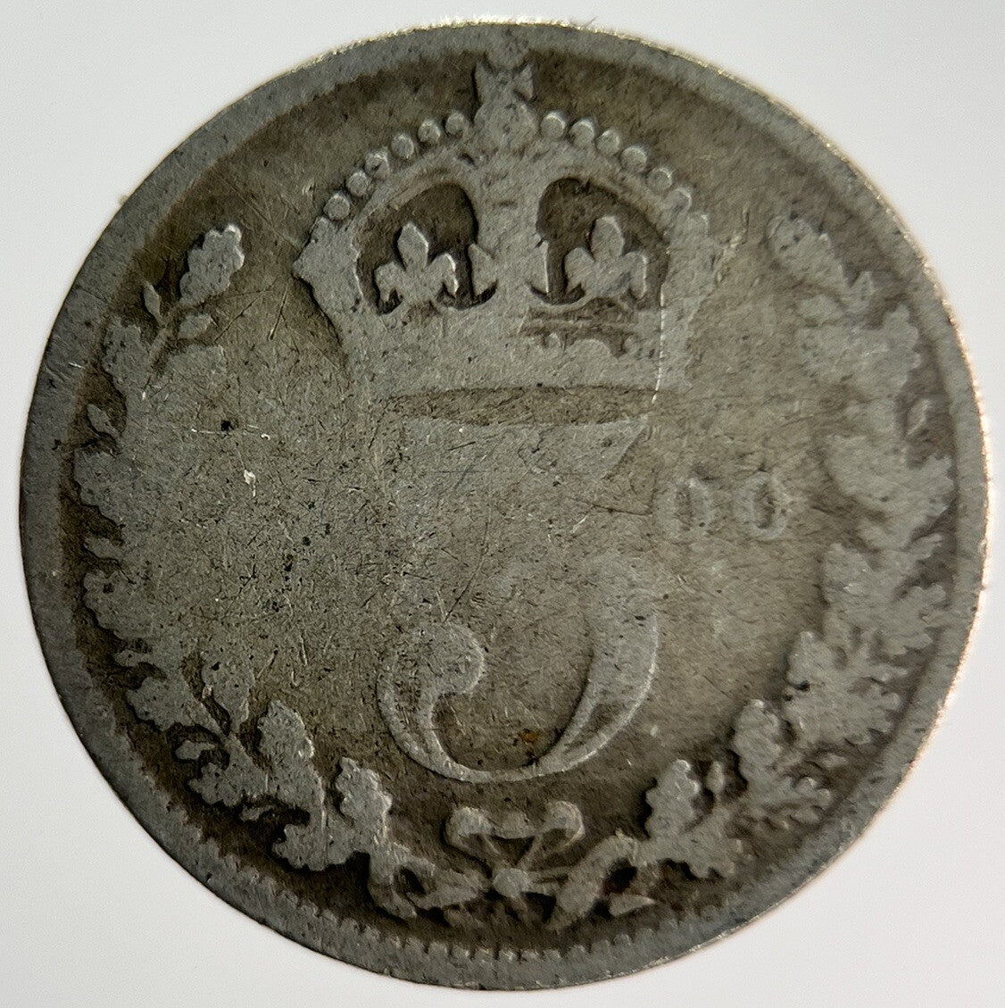 1900 Veiled Head Victoria Threepence Silver Coin | Fair Grade | a4001