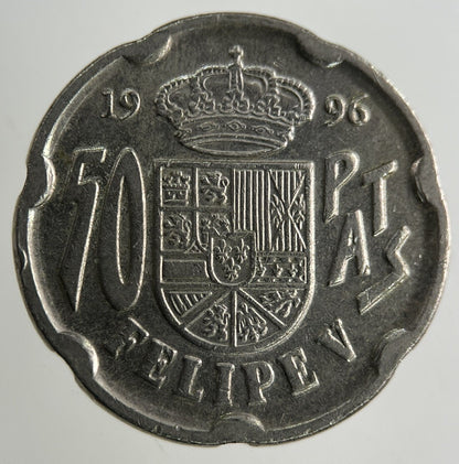 1996 Spain 50 Pesetas Coin | Fine Collectable Grade