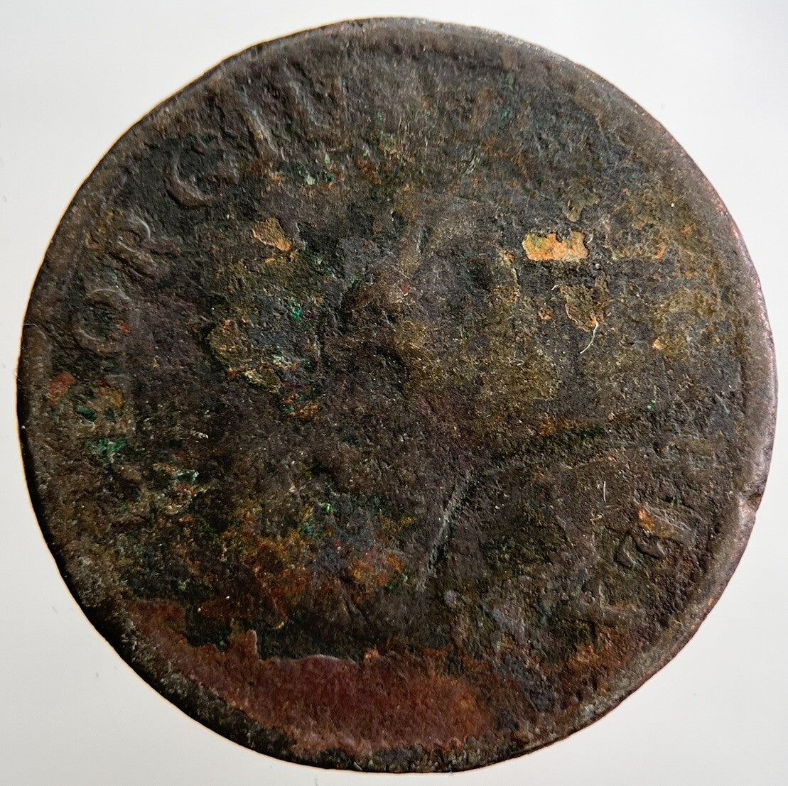 1805 Hibernia George III 3rd Irish Half - Penny Coin | Worn Grade | a2390
