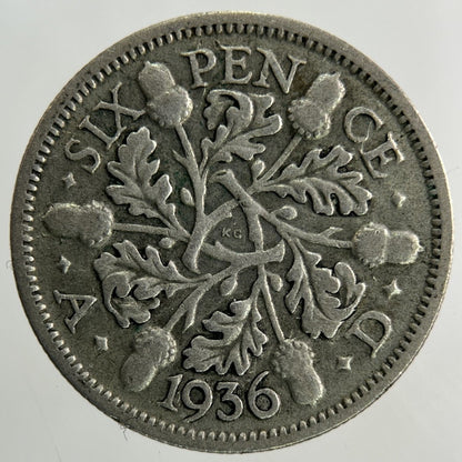1936 George V Sixpence Silver Coin | Collectable Grade