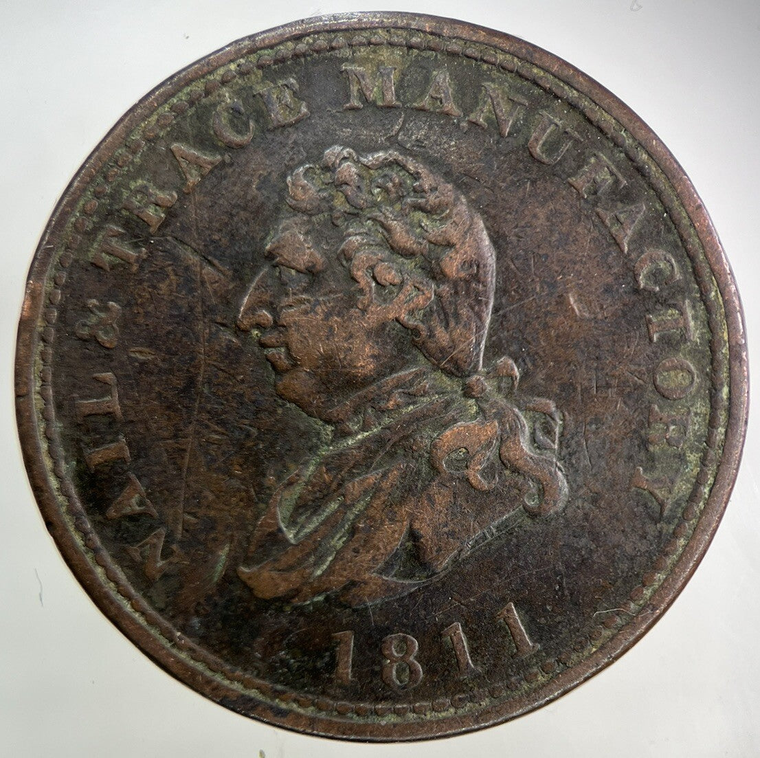 1811 Nail & Trace Manufactory One Penny Token Coin | Fine Collectable Grade