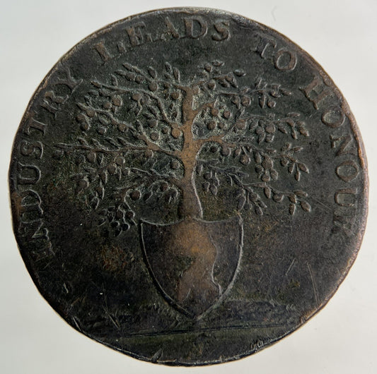 1796 Industry Leads To Honour Half - Penny Token Coin | Fine Collectable Grade