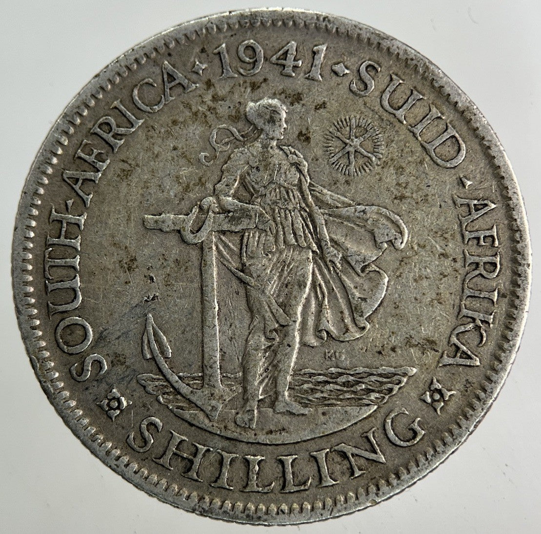 1941 South Africa Shilling Silver Coin | Fine Collectable Grade