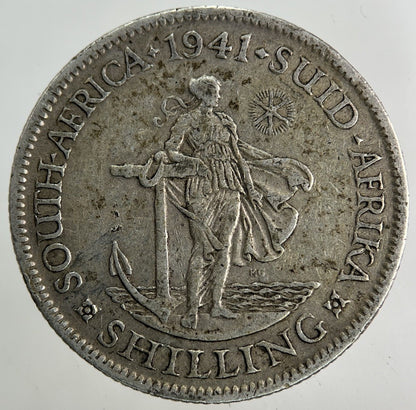 1941 South Africa Shilling Silver Coin | Fine Collectable Grade