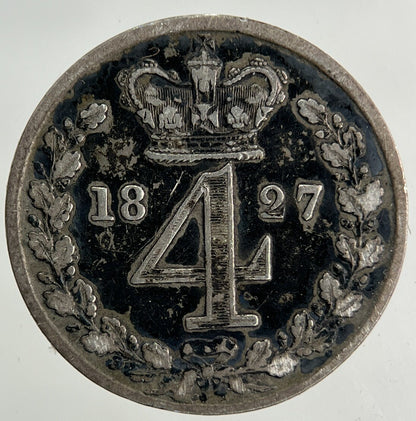 1827 George IV Maundy Four - Pence Silver Coin | Very High Grade