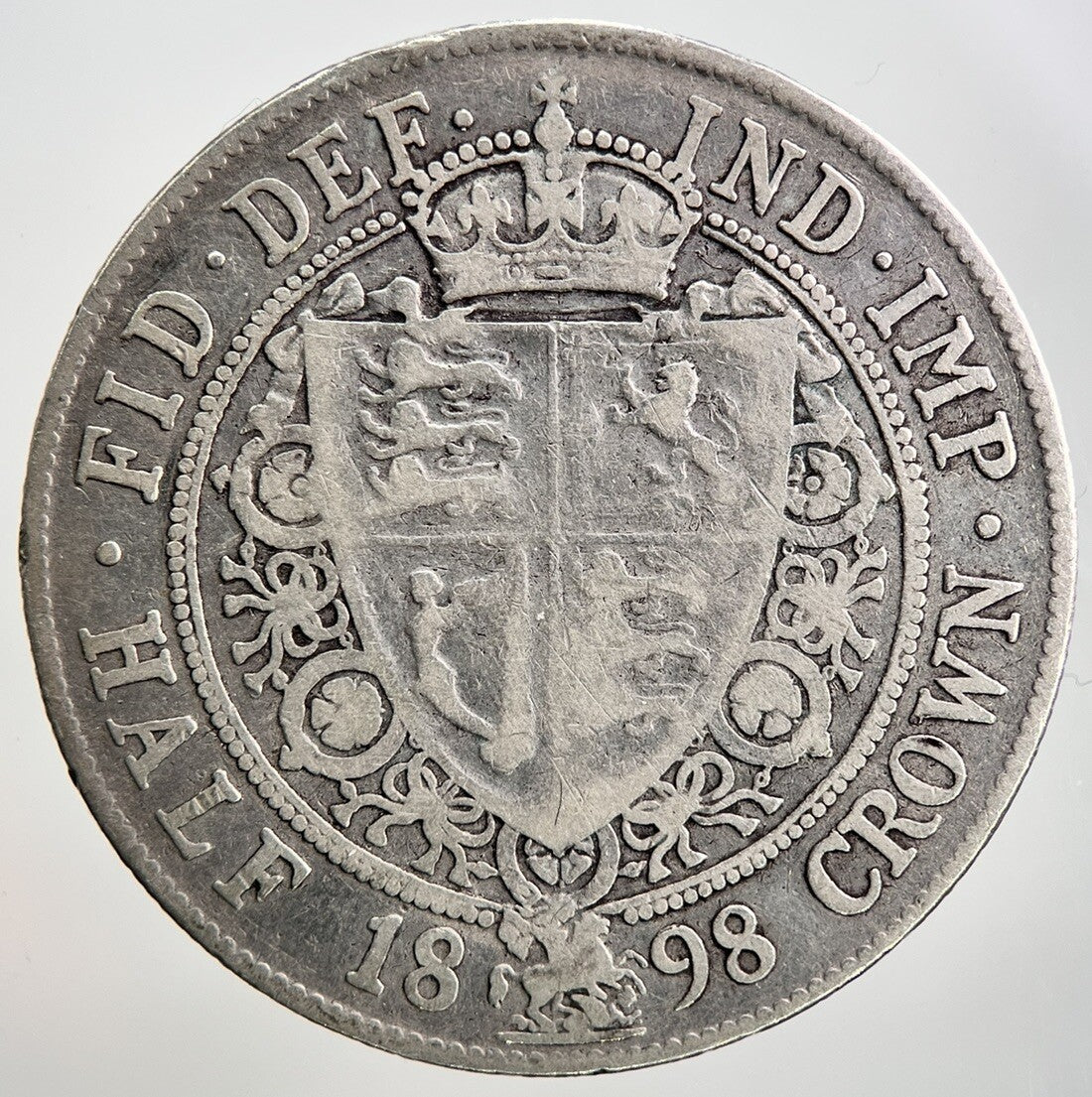 1898 Victoria Half - Crown Silver Coin | Fair Grade | a2172
