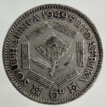 1949 South Africa Sixpence Silver Coin | Collectable Grade