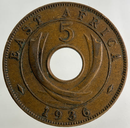 1936 East Africa 5 Cents Coin | Very High Grade