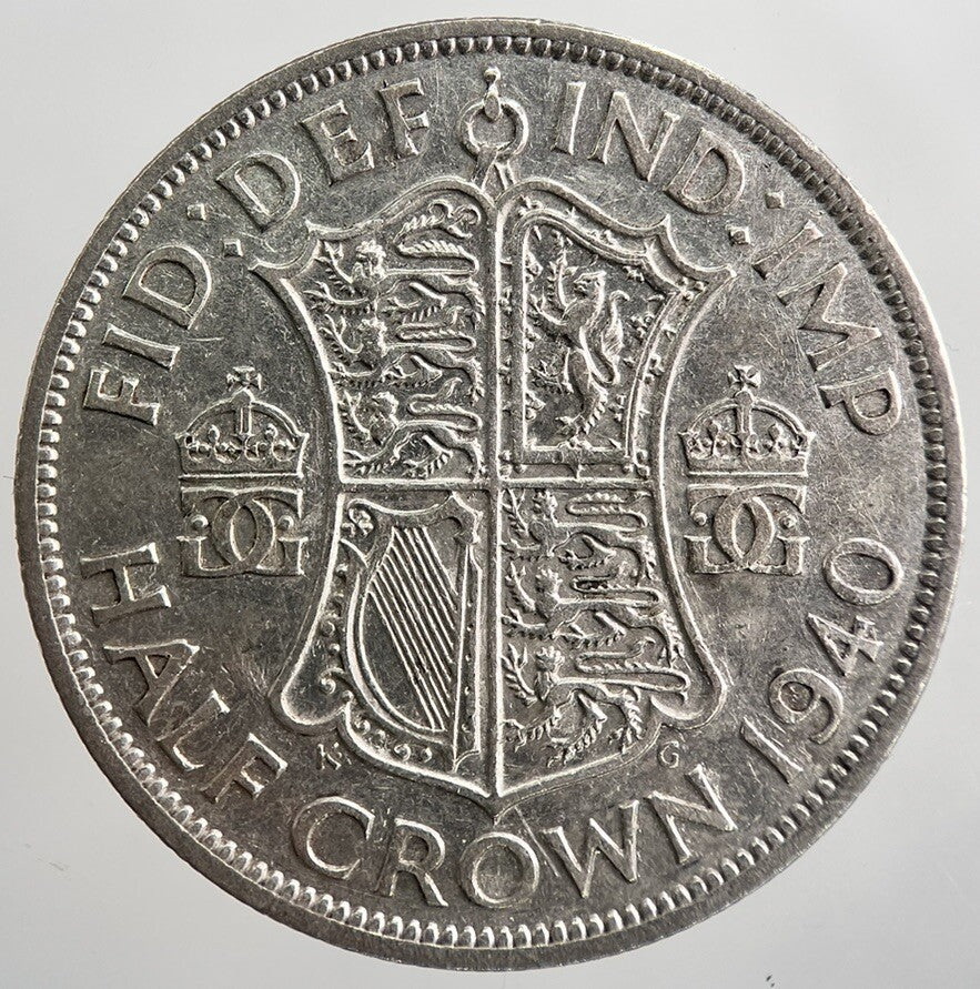 1940 George VI Half - Crown Silver Coin | Fine Collectable Grade | a3350
