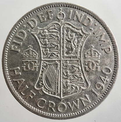 1940 George VI Half - Crown Silver Coin | Fine Collectable Grade | a3350