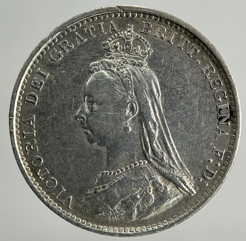 1887 Victoria Threepence Silver Coin | Very Fine Grade