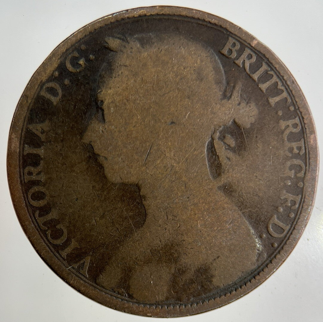 1891 Victoria One Penny Coin | Fair Grade
