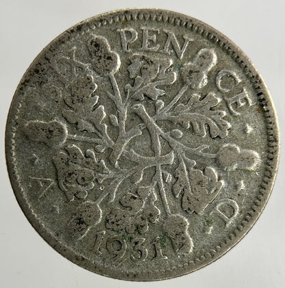 1931 George V Sixpence Silver Coin | Collectable Grade