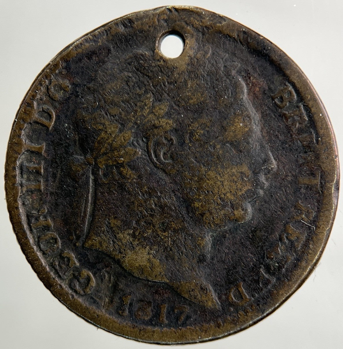 1817 Old Copper Forgery George III 3rd Shilling Coin | Collectable Grade