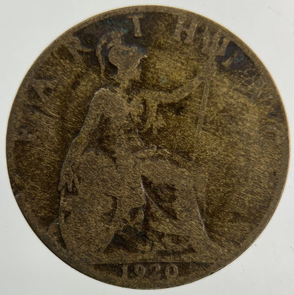 1920 George V Farthing Coin | Worn Grade