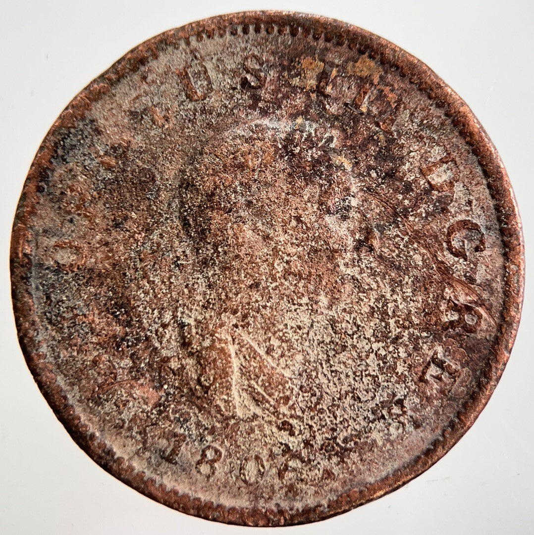 1806 George 3rd III Half - Penny British Coin | Worn Grade | a2358