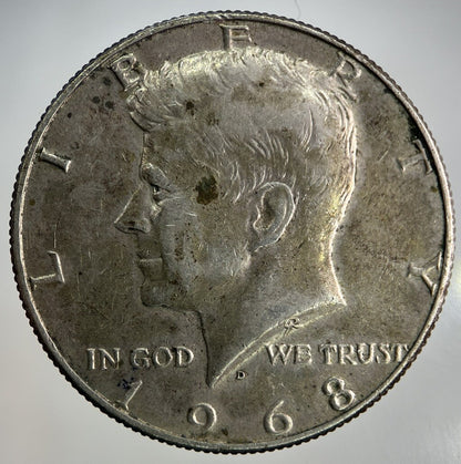 1968 - D US USA Kennedy Half Dollar Silver Coin | Fine Collectable Grade