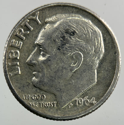1964 - D US USA Roosevelt Dime Silver Coin | Fine Collectable Grade